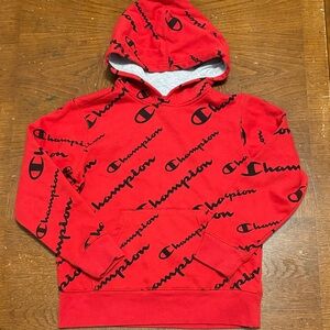 Champion Boys Red Pull Over Hoodie Size S